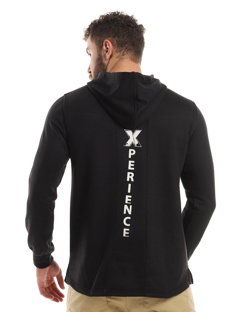 سيزار هودي رجالي مقفول مطبوع من الأمام والضهر ومزود بغطاء للرأس - Image 3