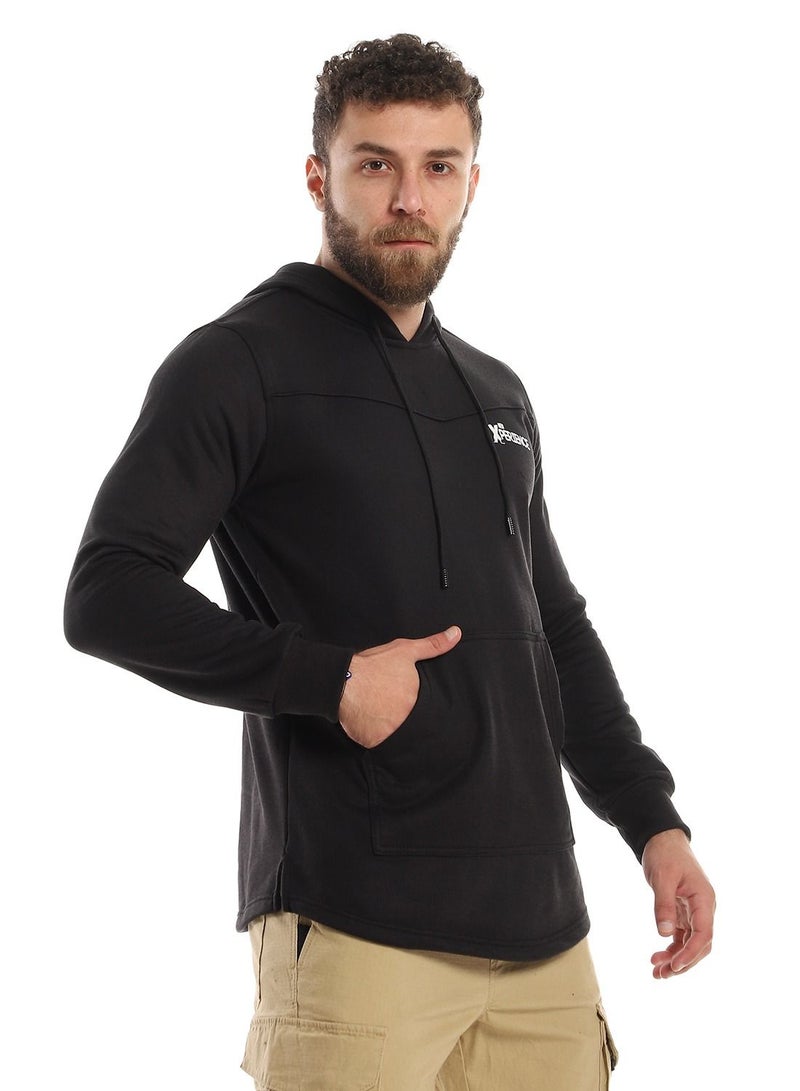 سيزار هودي رجالي مقفول مطبوع من الأمام والضهر ومزود بغطاء للرأس - Image 2