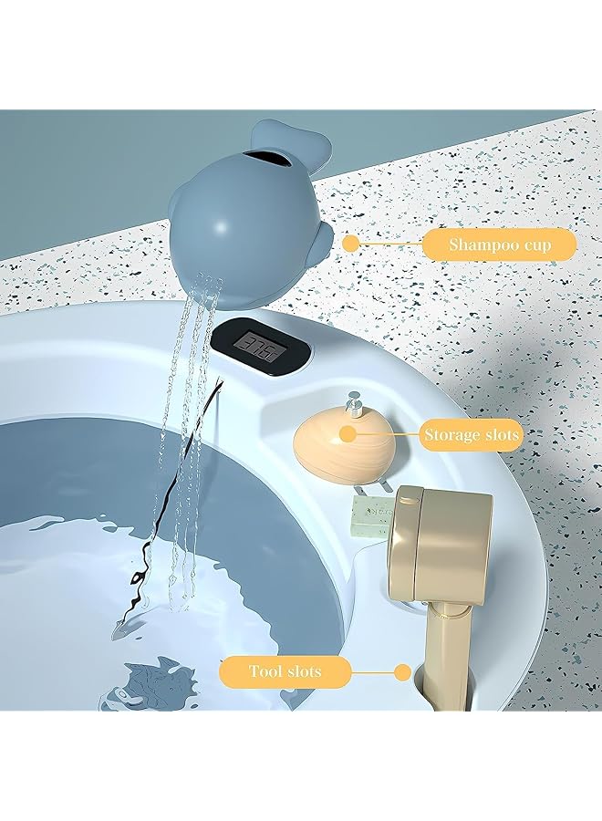 إيروريكس حوض استحمام للأطفال قابل للطي، أساسيات حمام الأطفال، حوض استحمام للأطفال حديثي الولادة وحتى الأطفال الصغار، محمول، مناسب للسفر - Image 2