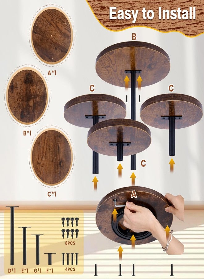 CMOOD 4 Tier Round Cupcake Tower Stand, Wooden Cupcake Stands for 50 Cupcakes, Rotatable Wood Dessert Display with Tiered Tray, Wooden Cake Tier Stand for Wedding Birthday Party Graduation - Image 5