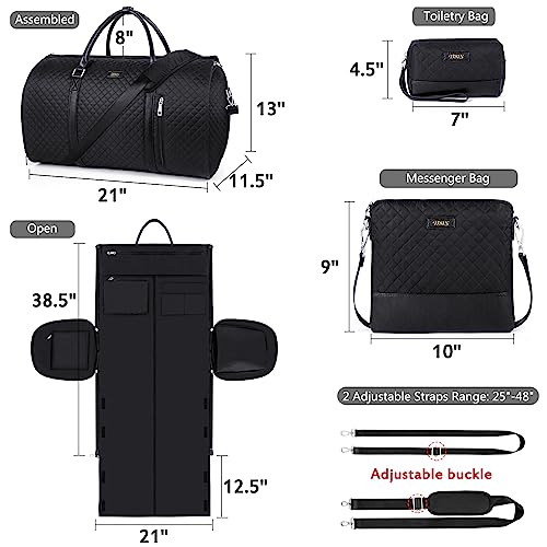 TIBES Convertible 2-in-1 Garment Bags for Travel, Carry On Garment Duffle Bag With Shoe Compartment Large Weekender Bag for Women Men Hanging Suitcase Suit Travel Duffel Overnight Bags 4pcs Set - Image 5