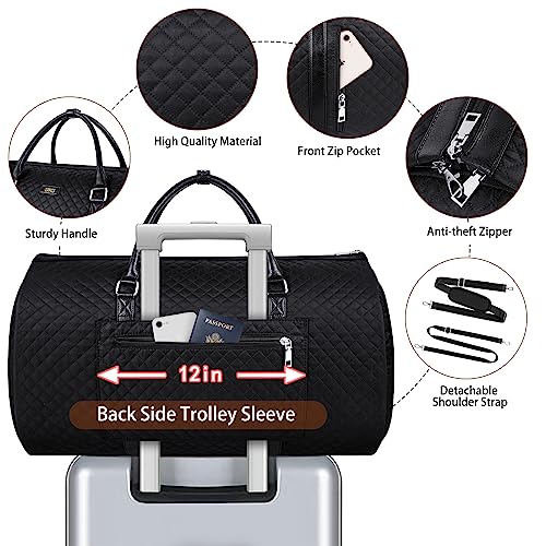 TIBES Convertible 2-in-1 Garment Bags for Travel, Carry On Garment Duffle Bag With Shoe Compartment Large Weekender Bag for Women Men Hanging Suitcase Suit Travel Duffel Overnight Bags 4pcs Set - Image 4