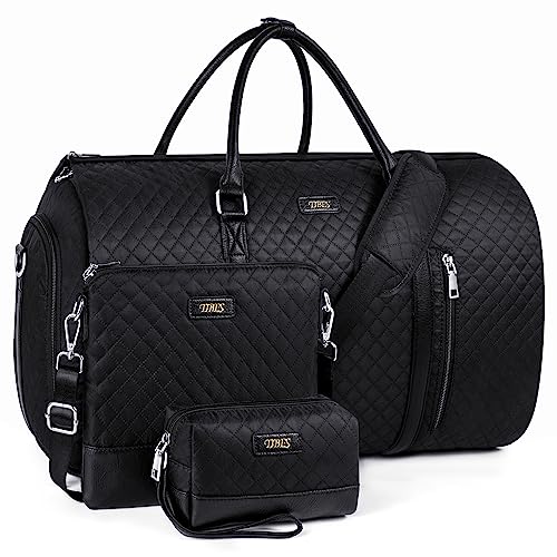 TIBES Convertible 2-in-1 Garment Bags for Travel, Carry On Garment Duffle Bag With Shoe Compartment Large Weekender Bag for Women Men Hanging Suitcase Suit Travel Duffel Overnight Bags 4pcs Set - Image 1