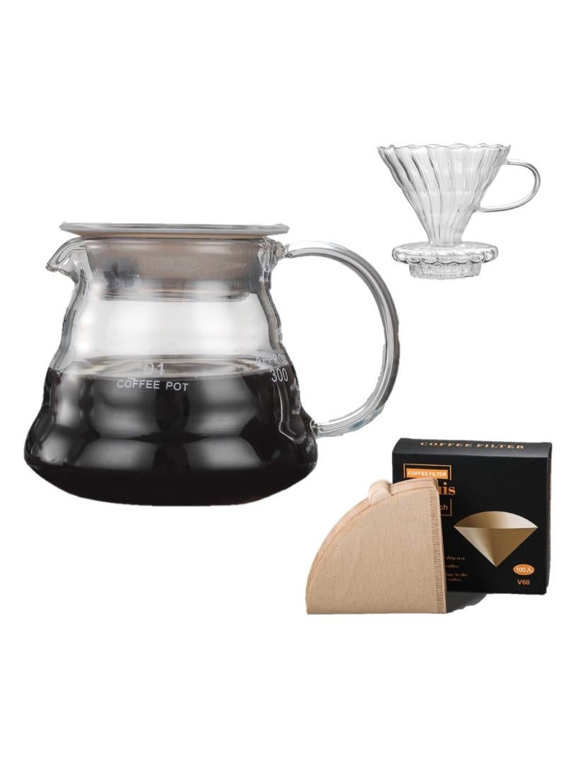 general 3-Piece Glass Coffee Pot Set 360ml - Image 1