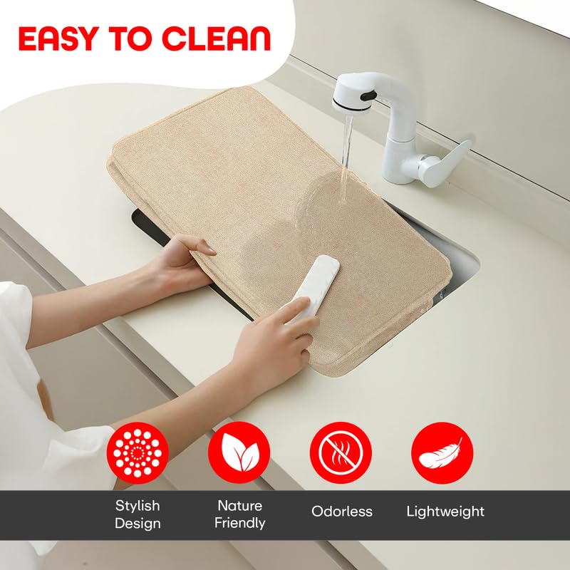 Prime Pick Storage Box Foldable Clothing Organizer Breathable Non Woven Fabric Space Saving Wardrobe Storage Bin with Easy Carry Handles Washable Clothes Organizer Beige Pack of 2 - Image 5