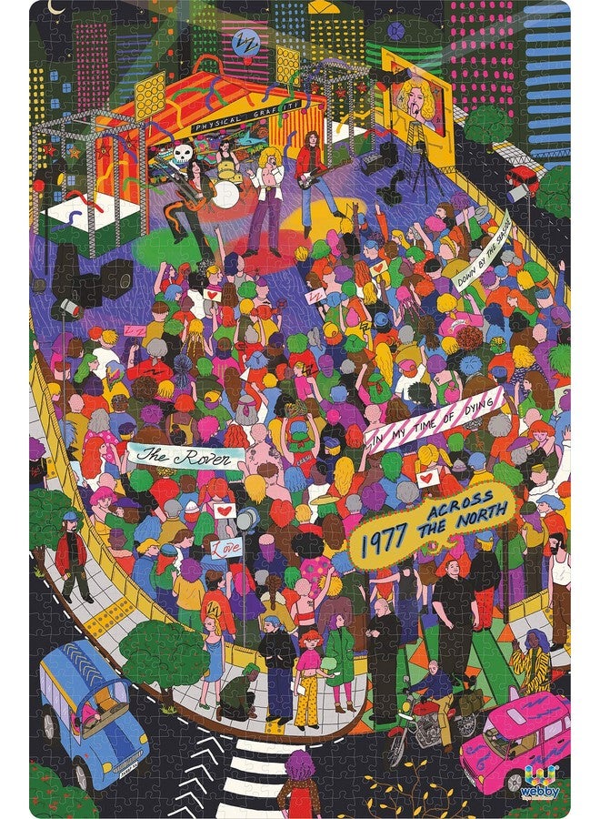 Webby Webby Rock Concert Illustration Wooden Puzzle | Best Gift for Teenager | Fun & Challenging| Puzzle for Adult & 14+ Kids, 1000 Pieces Puzzle - Image 1