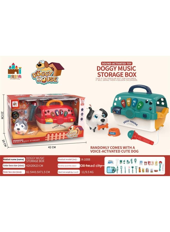Fun Play Home Electronic Pet Dog Inertia Sliding Car Airship Toy Birthday Gift-Color:Music Storage Box (window Box  - Image 1