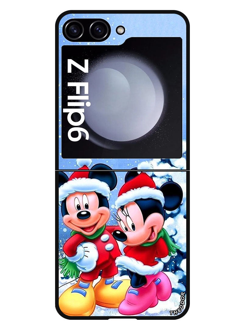 Theodor Protective Case Anti Scratch Shock Proof Bumper Cover For Samsung Galaxy Z Flip 6 Mickey & Minnie Mouse - Image 1