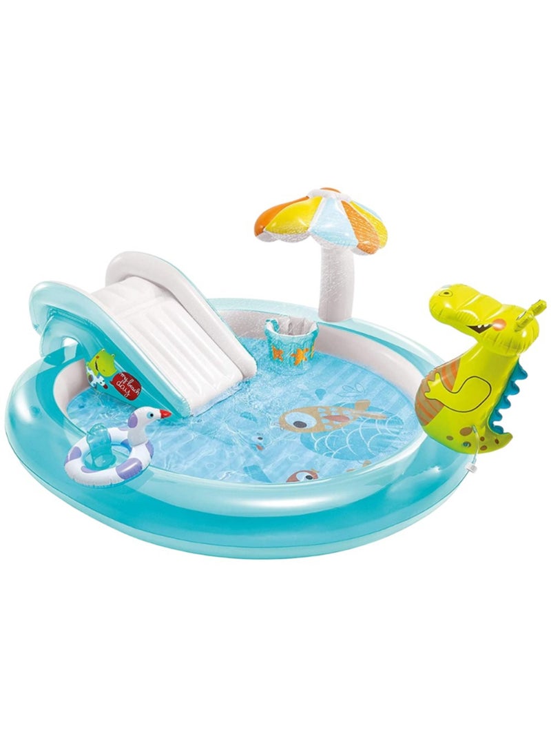 INTEX Pool with Water Gun and Slide For Kids-2.03x1.73x0.89 m - Image 1