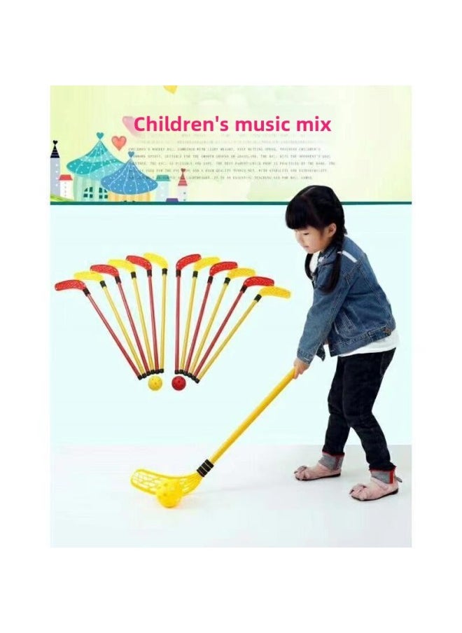 Generic - Children's Hockey Toy Kindergarten Feelings Training Ice Hockey Props Outdoor Sports Parent-Child Interactive Games-Color:100cm Hockey Stick Yellow 2 Pieces With 1 Ball - Image 1