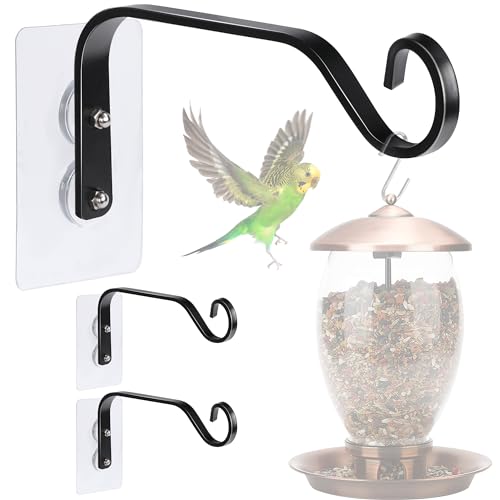 DECOHS 3 Pcs Window Bird Feeder Hanger Hook- Strong Load-Bearing Hanging Bird Feeder Hooks- Window Mounted Bird Feeder Bracket for Bird Feeders, Wind Chimes & Plants (Bird Feeder Not Included) - Image 1