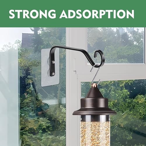 DECOHS 3 Pcs Window Bird Feeder Hanger Hook- Strong Load-Bearing Hanging Bird Feeder Hooks- Window Mounted Bird Feeder Bracket for Bird Feeders, Wind Chimes & Plants (Bird Feeder Not Included) - Image 3