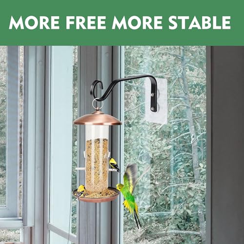 DECOHS 3 Pcs Window Bird Feeder Hanger Hook- Strong Load-Bearing Hanging Bird Feeder Hooks- Window Mounted Bird Feeder Bracket for Bird Feeders, Wind Chimes & Plants (Bird Feeder Not Included) - Image 2