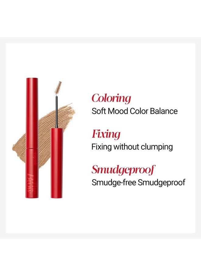 Espoir The Brow Color Fixing Cara 2 Taupe 0.1 Fl Oz Easy Fixing Without Clumping With Skinny Brush Long Lasting Smudgeproof Eyebrow Mascara Soft Mood Coloring Tinted Gel Korean Eye Makeup  - Image 4