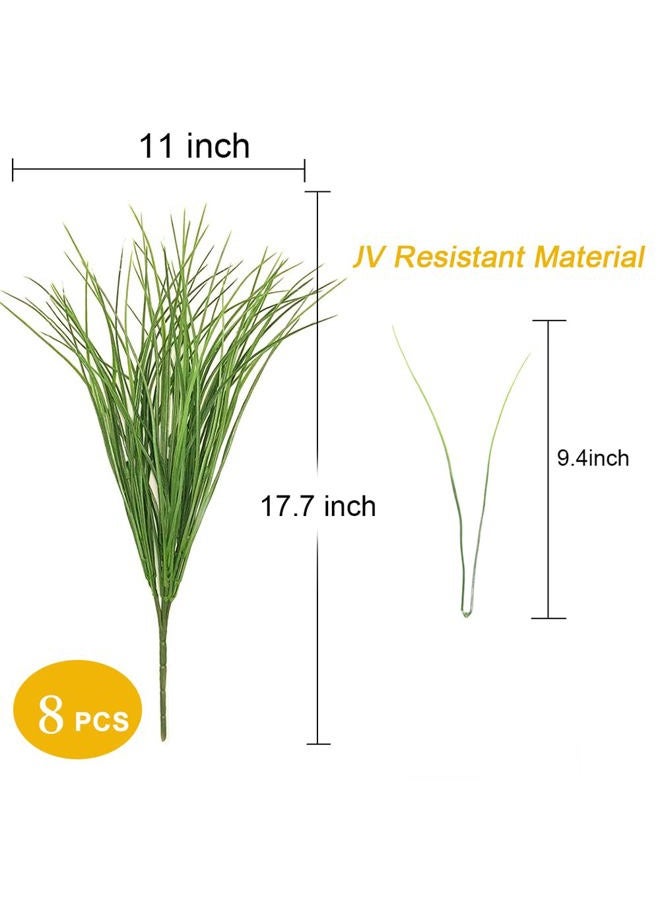 DVGUN SLanC 8 Bundles Artificial Grass Plants Fake Bushes Artificial Shrubs Wheat Grass Greenery for House Plastic Outdoor UV Resistant Faux Grass (Pack of 8) - Image 3