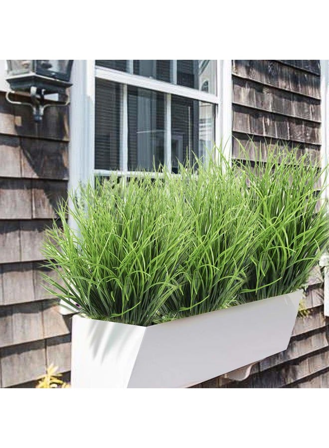 DVGUN SLanC 8 Bundles Artificial Grass Plants Fake Bushes Artificial Shrubs Wheat Grass Greenery for House Plastic Outdoor UV Resistant Faux Grass (Pack of 8) - Image 2