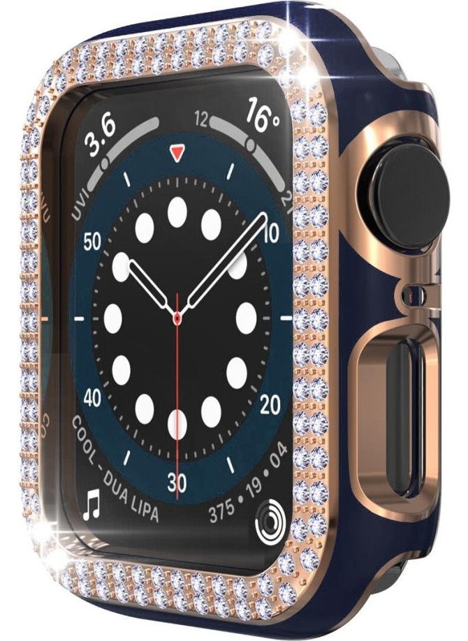 Techmaster - Apple Watch 7 41MM Compatible Double Row Polished Stone Rubber Case Cover - Image 1