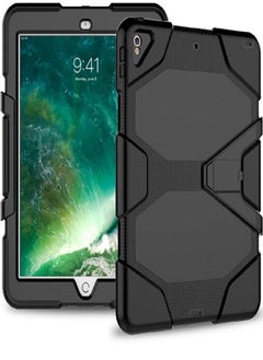 Azzsy iPad Pro 10.5 Case,[Kickstand]Slim Heavy Duty Shockproof Rugged Case Three Layer Hard PC+Silicone Hybrid High Impact Resistant Full Body Protective Case,Black