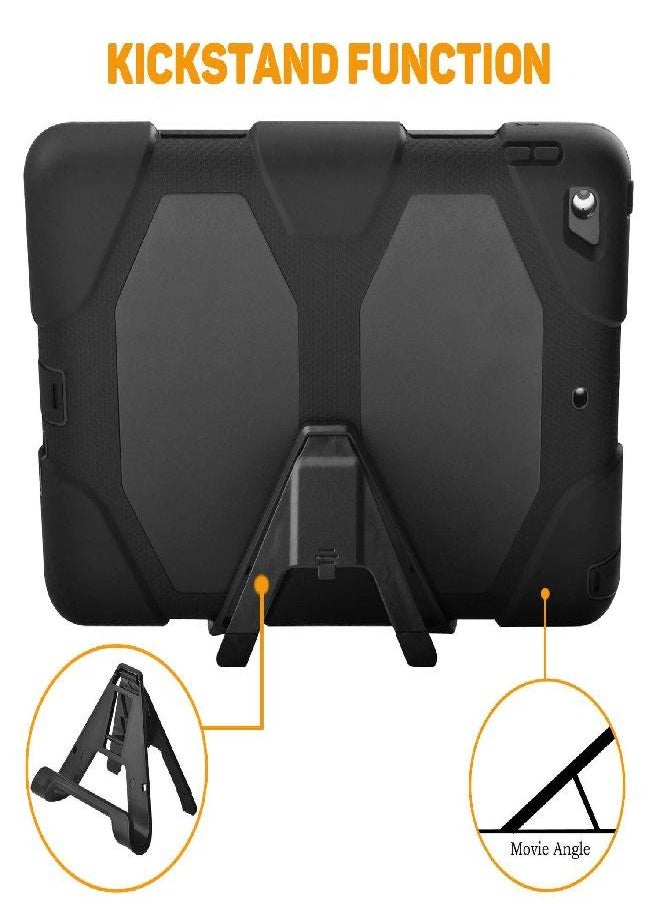 Azzsy - Azzsy iPad Pro 10.5 Case,[Kickstand]Slim Heavy Duty Shockproof Rugged Case Three Layer Hard PC+Silicone Hybrid High Impact Resistant Full Body Protective Case,Black - Image 1
