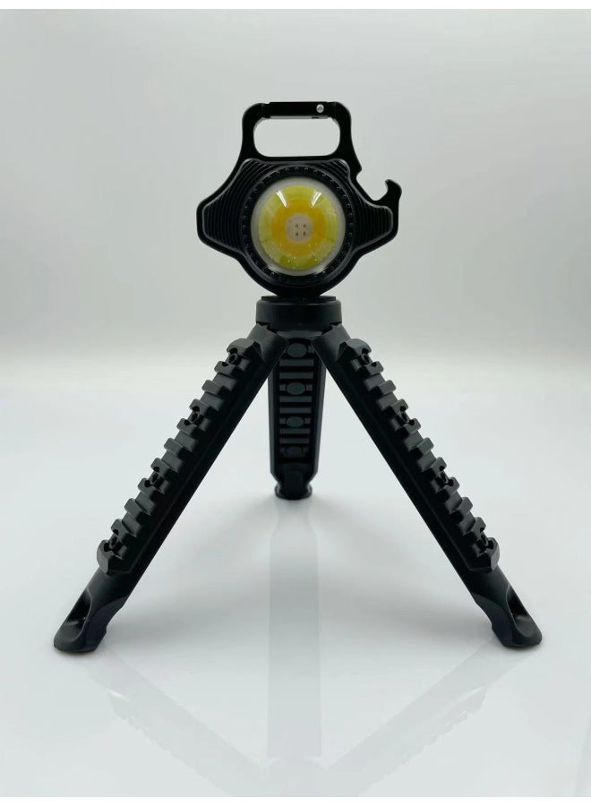 Function Portable Light Mini Work Light Portable High Brightness Keychain Light Strong Light Led Outdoor Mini Flashlight-Color:W5133 With Bracket - Image 1