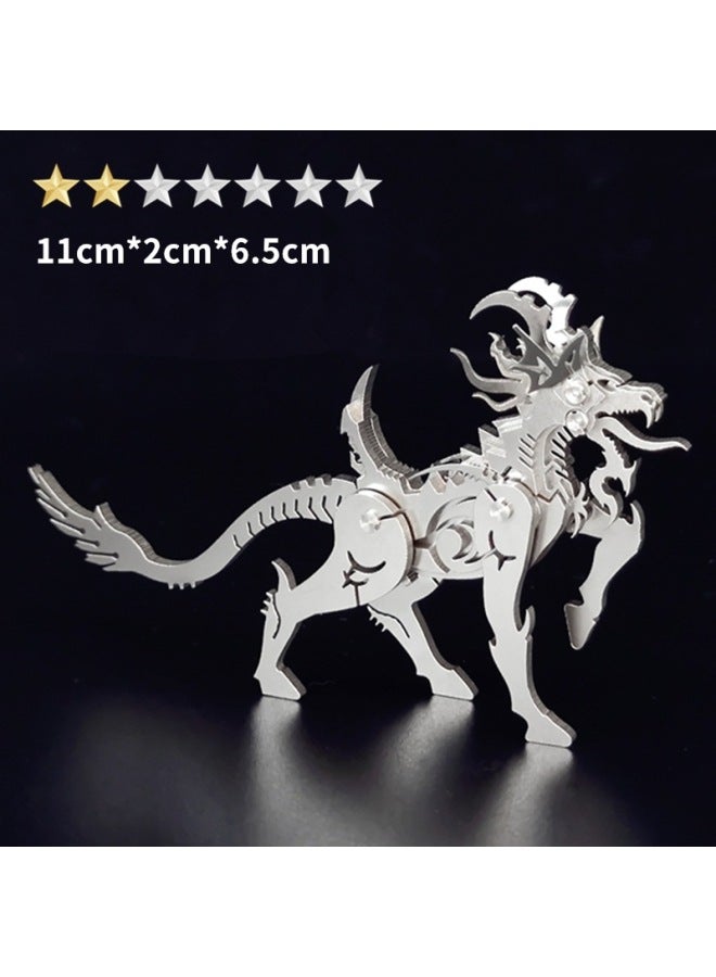 Steel Warcraft 3D Metal Jigsaw Puzzle Assembled Model Stall Adult Children Handmade DIY Gift Educational Toys-Color:【Bai Ze】 Diy/finished Product Please Note - Image 1
