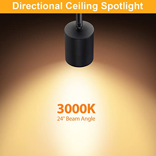 VANoopee Flush Mount LED Ceiling Spotlight Dimmable Adjustable Spotlight Directional Spot Lights Indoor Bright Can Accent Fixture for Living Room - CRI90 Flicker Free 10W 800lm 3000K Black 2 Pack - Image 5