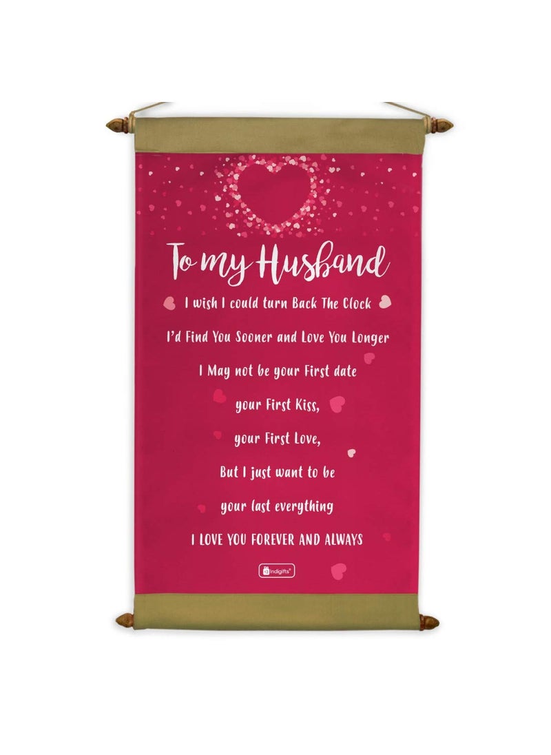 Indigifts - Indigifts Valentine Gift for Husband Special Printed Scroll Message Card 17x9.5 Inches - Gift For Husband, Birthday Gift For Husband Special, Anniversary Gift For Husband, Unique Love Card - Image 1