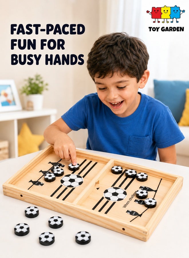 TOY GARDEN Fast Sling Puck Game, Slingshot Table Ice Hockey Game, Pucket Slingshot Toy, Catapult Board Games for Parent-Child Interactive Party Fun Family Tabletop Game