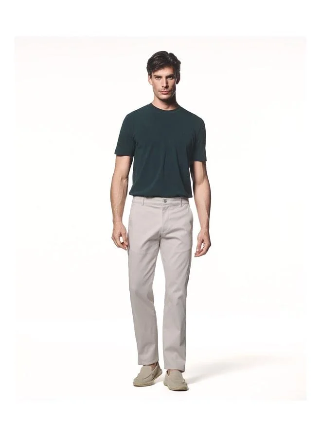 Cotton Blend Straight Fit Pants.