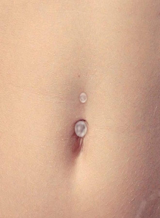 QWALIT 14g Clear Belly Button Rings Bioflex Plastic Belly Ring Navel Piercings Retainers for Work Surgery 3/8" 10mm - Image 3
