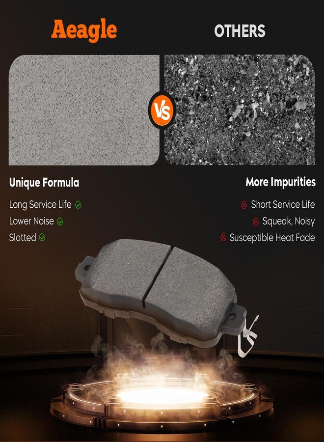 AEagle طقم تيل فرامل أمامي سيراميكي وخلفي شبه معدني لسيارة نيسان ألتيما 2013-2019 (8 قطع) - Image 2