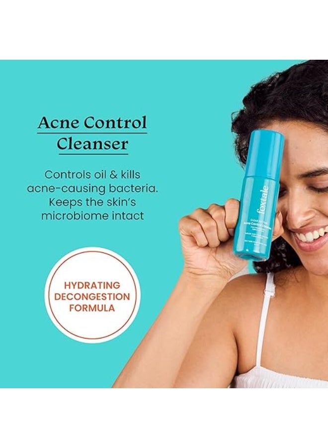 foxtale 2% Salicylic Acid Face Wash for Oily & Acne Prone Skin, Controls Oil & Kills Acne Causing Bacteria, Acne Control Cleanser for Men & Women - 100 ml - Image 2