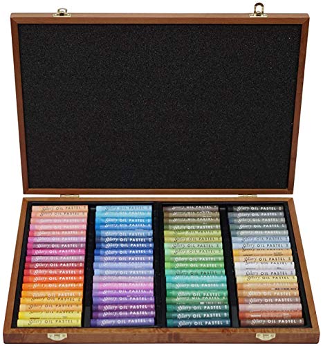 Mungyo Gallery Artists' Soft Oil Pastels - 72 Colors in Wooden Box - Image 1