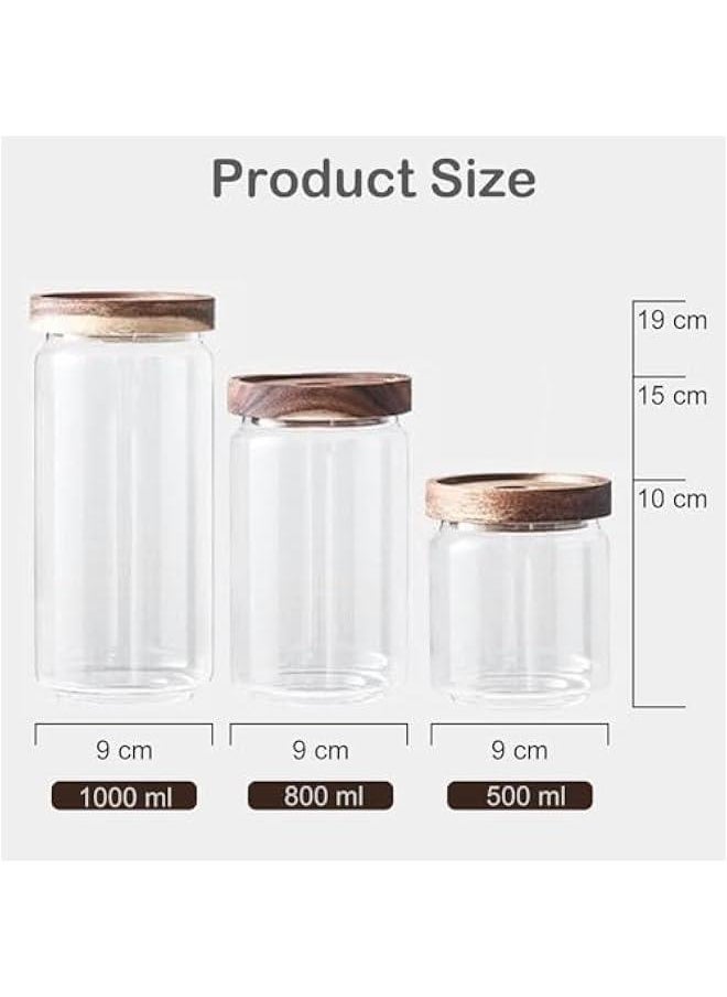 HOOKOR 2 Pcs Glass Food Storage with Airtight Lid, Kitchen Canisters, Clear visible Jar for Coffee Bean, Cookie, Candy, Spices (1000ml)  - Image 5