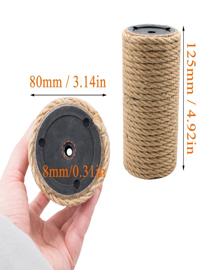MiDube 2 Pack Cat Scratching Posts Jute Rope Replacement Scratcher Refill Post for Cats Cube Tower Kittens Scratch Pole Perch Interactive Toys Carpeted Furniture Accessories Deterrent Tree 4.92 " - Image 2
