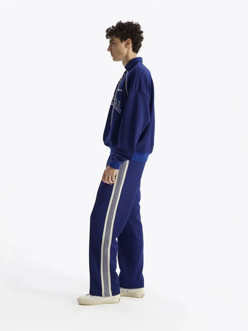 Giesto Moroccan Blue GIESTO Drawstring Neckline Printed Sweatshirt for Men | Best Price UAE