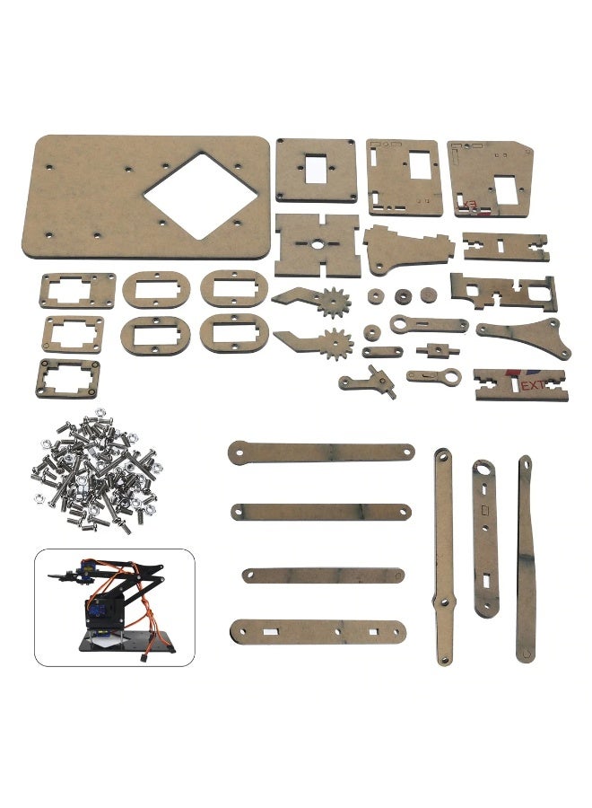 4DOF Robotic Arm Kit – Acrylic Mechanical Claw with Servos – DIY Robotic Manipulator - Image 3