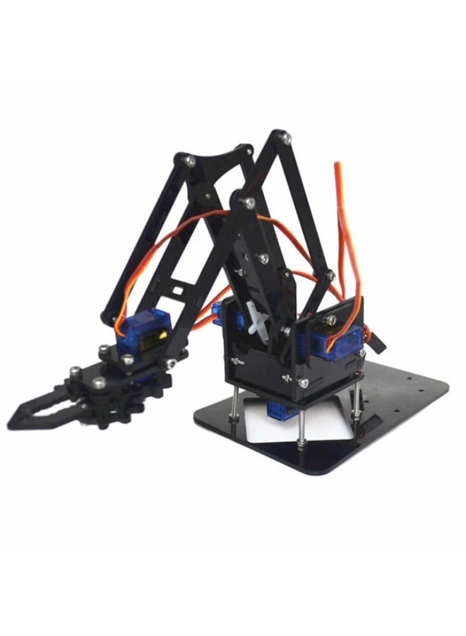 4DOF Robotic Arm Kit – Acrylic Mechanical Claw with Servos – DIY Robotic Manipulator - Image 1
