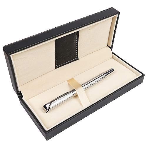 Penneed Rollerball Pen Gift Set for Men Women Executive Home Office Use, with Gift box Refillable 0.7mm Black Ink G5(Elegant Sliver) - Image 2