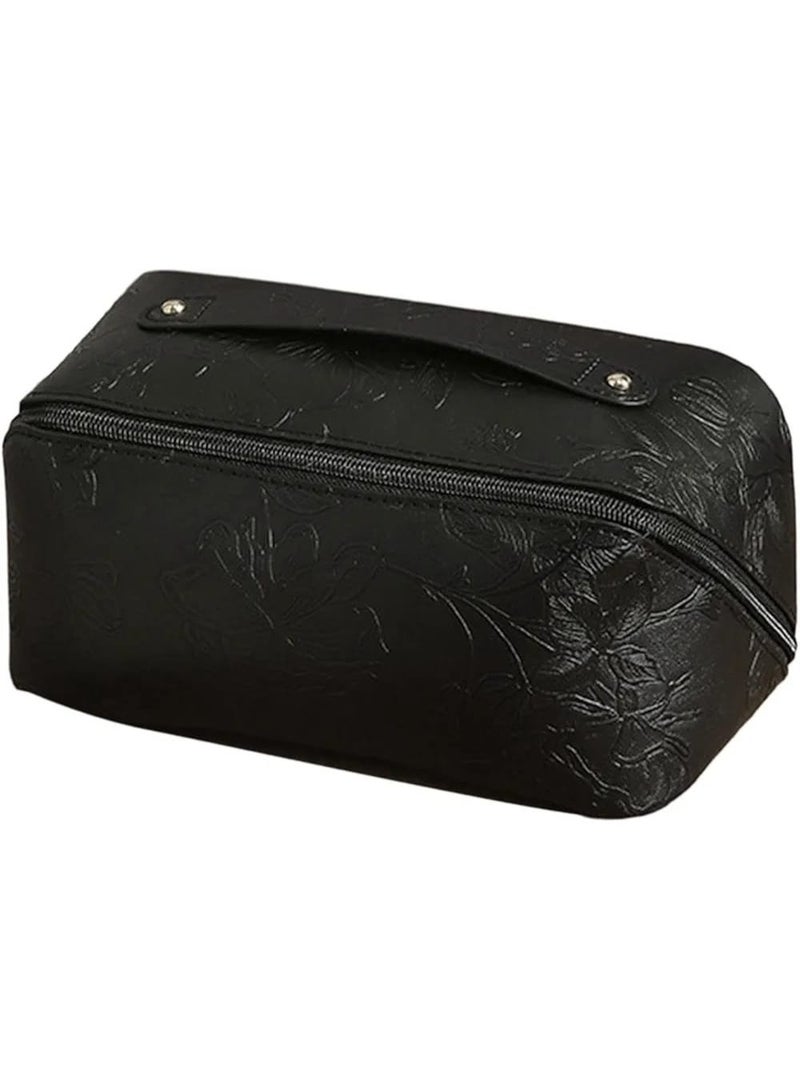 حقيبة مستحضرات التجميل  بسحاب منظم للسفر محموله متعددة الوظائف سهلة الحمل لون اسود - Image 3