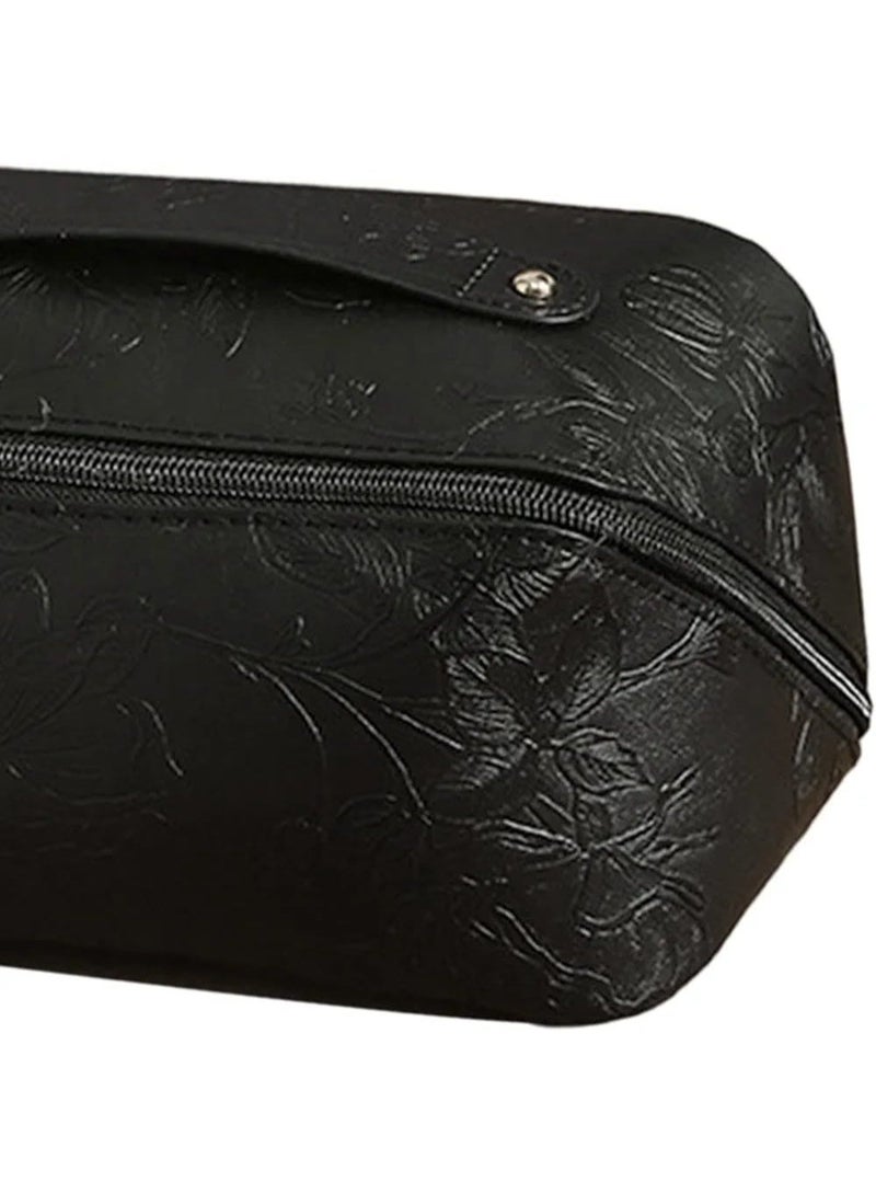 حقيبة مستحضرات التجميل  بسحاب منظم للسفر محموله متعددة الوظائف سهلة الحمل لون اسود - Image 4