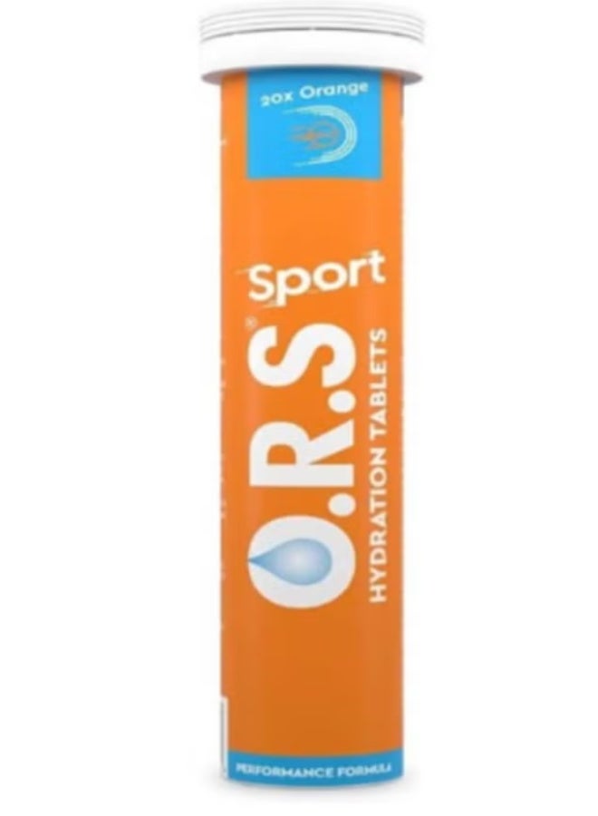 أقراص ORS SportHydration الفوارة (برتقالي) 20 قرصًا