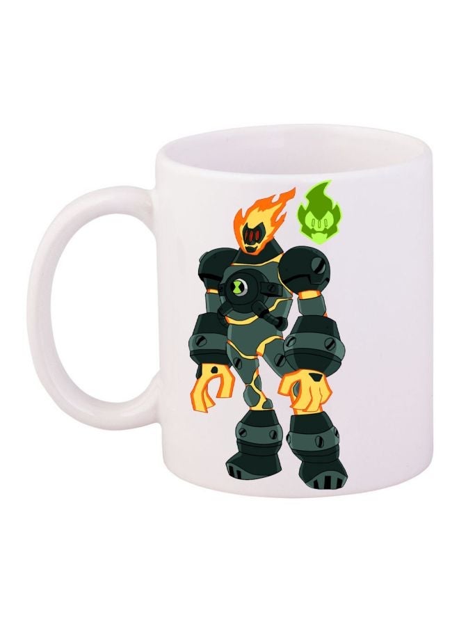 Ben 10 Biomnitrix Printed Coffee Mug White/Green/Black 11ounce