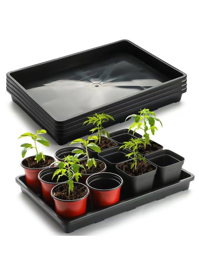 RooTrimmer 5 Pack Nursery Potting Tray, Carrying and Holding Plant Tray for Seeds Starting Pot, Collecting Drainage Water(Black) - Image 1