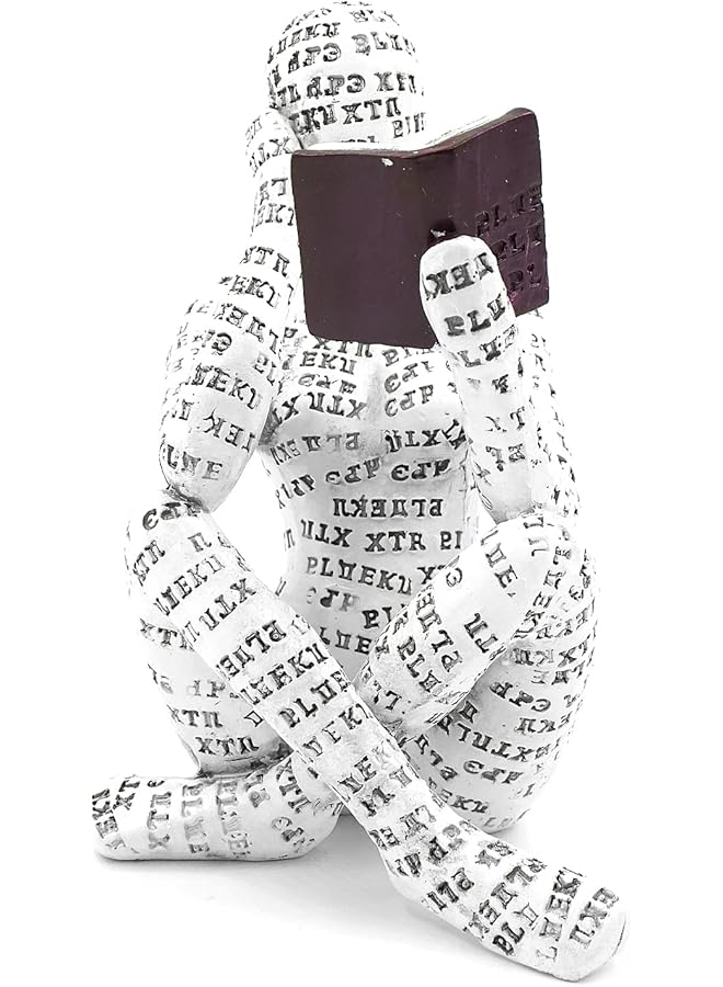 إيروريكس ديكور منزلي على شكل امرأة قارئة، تمثال مفكر، تمثال نحت جمالي، ديكور تجريدي حديث، على طاولة رف، مكتب، غرفة المعيشة، غرفة النوم - Image 1