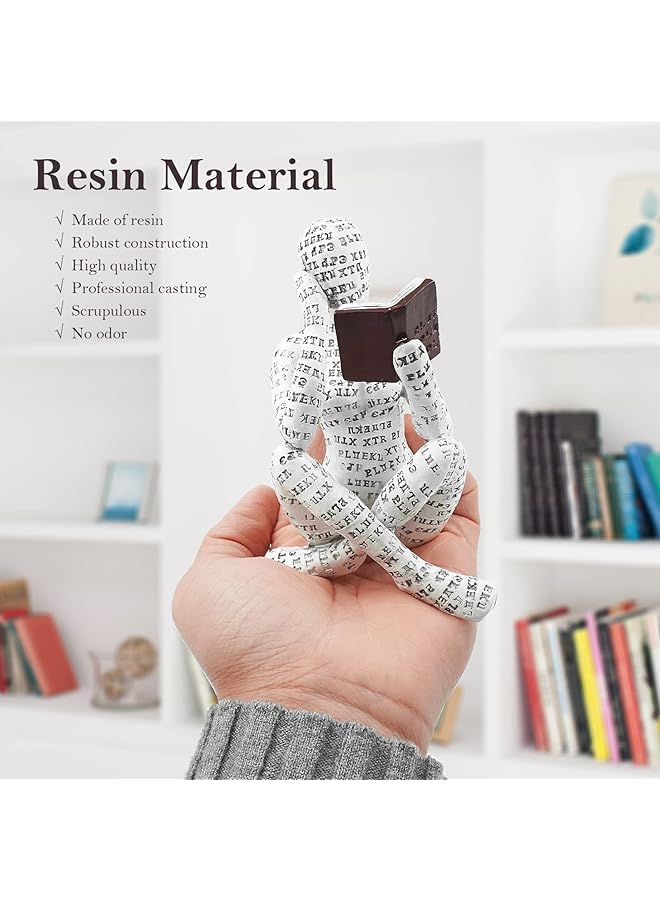 إيروريكس ديكور منزلي على شكل امرأة قارئة، تمثال مفكر، تمثال نحت جمالي، ديكور تجريدي حديث، على طاولة رف، مكتب، غرفة المعيشة، غرفة النوم - Image 4