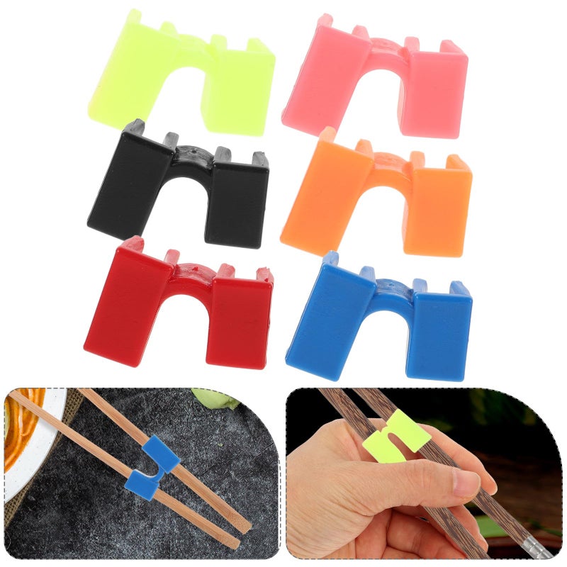 Reusable Chopstick Training Clips Non Slip Practice Clamps Kitchen Dining Set 6pcs - Image 4