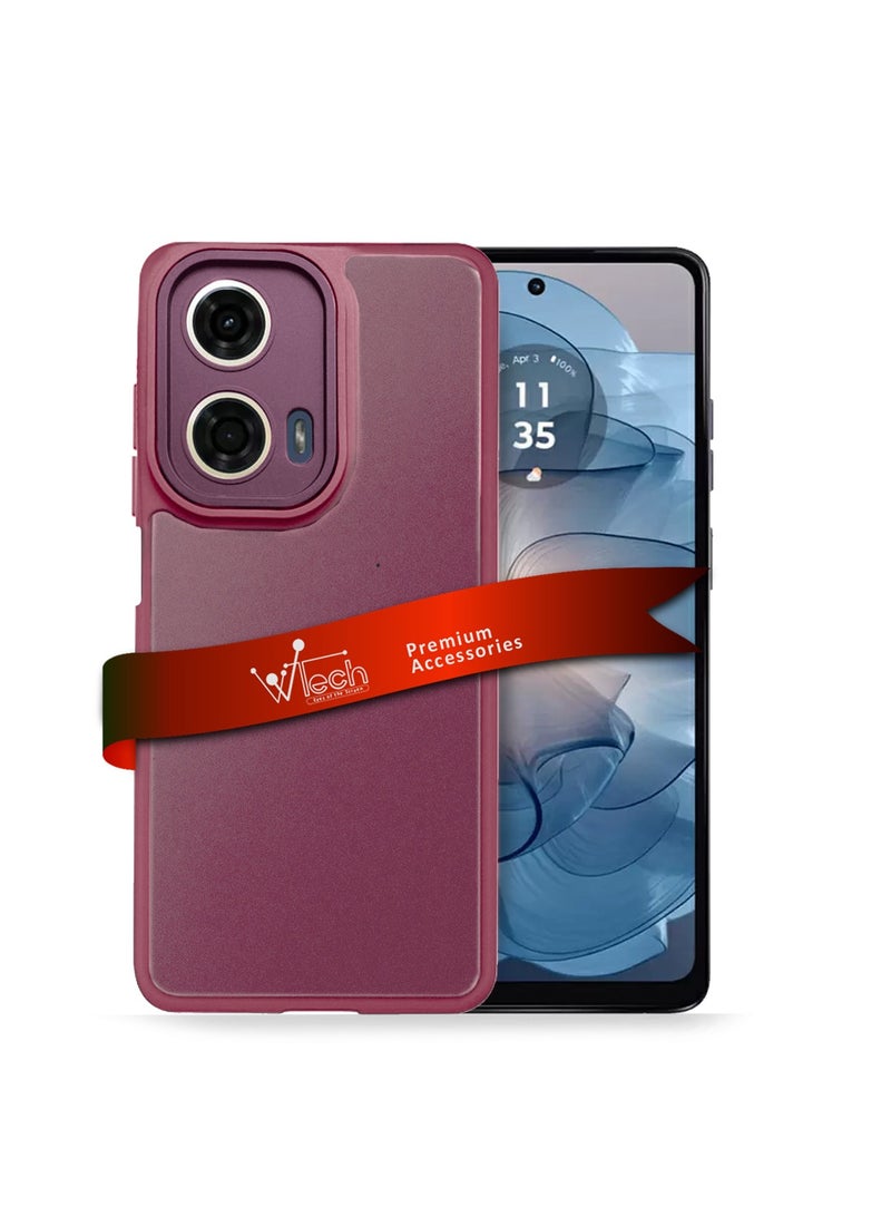 Wtech Motorola Moto G24 Power 4G 2024 Hybrid Silicone With Translucent Back Protective Lens Shield Case Cover Fuchsia Rose - Image 1