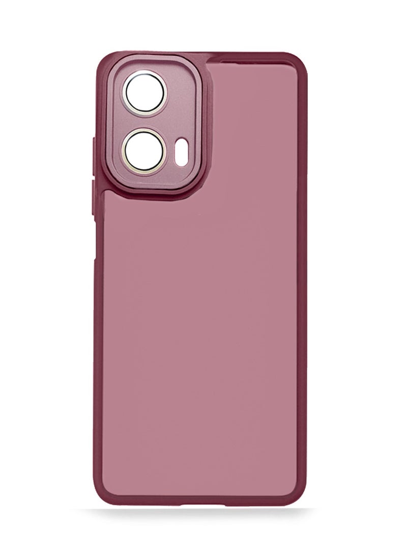 Wtech Motorola Moto G24 Power 4G 2024 Hybrid Silicone With Translucent Back Protective Lens Shield Case Cover Fuchsia Rose - Image 3