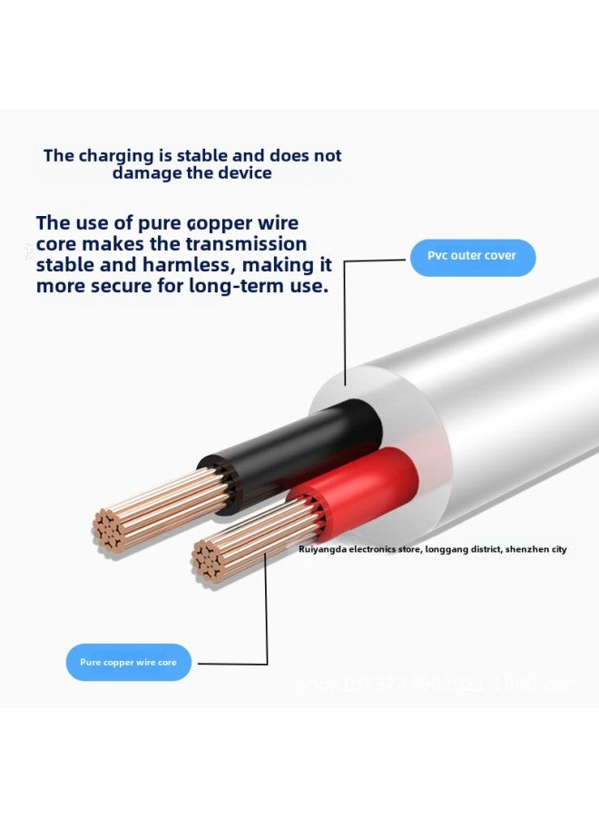 إسكدنيا كابل شحن دائري DC5V لمصباح مكتب ومروحة كهربائية ولعبة USB عالمي 2.53 × 4.0 × 5.5 مم كابل بيانات - اللون: أبيض - 2.0 × 0.6 مم - Image 4